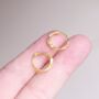 Gold Thorn Hoop Earrings, Dainty Minimalistic Huggie Hoops, thumbnail 1 of 7