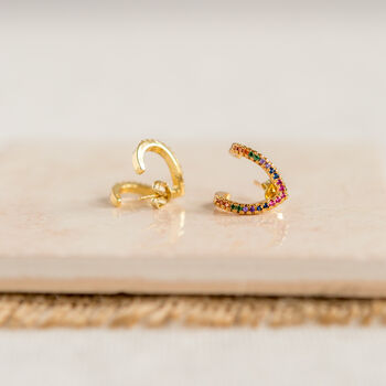 Gold Plated Rainbow Wrap Stud Earrings, 6 of 10