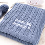 Luxury Baby Boy Cable Blanket, thumbnail 2 of 11
