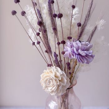 Pink Vase With Modern Dried Flower Bouquet, 2 of 3