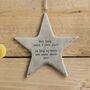 How Long Will I Love You Ceramic Hanging Star, thumbnail 1 of 2