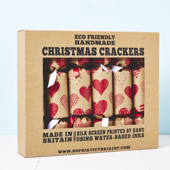 Recycled Heart Christmas Crackers By Sophia Victoria Joy
