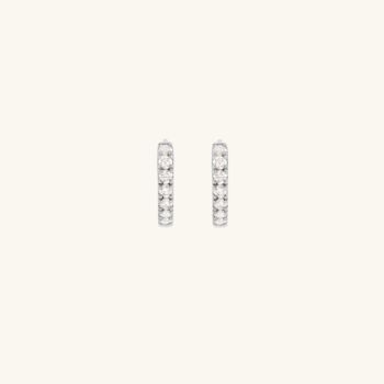 Tennis Huggie Earrings Silver, 2 of 3