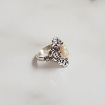 Vintage Betty Fire Opal Celtic Ring, 4 of 5