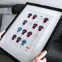 West Ham Classic Retro Football Kits Team Print, thumbnail 1 of 4