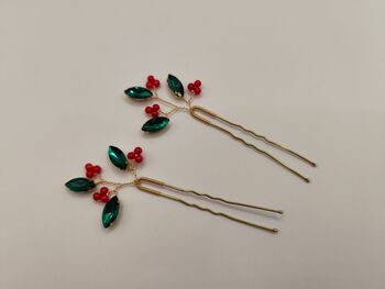 Handmade Festive Hair Pins Set Of Two, 12 of 12