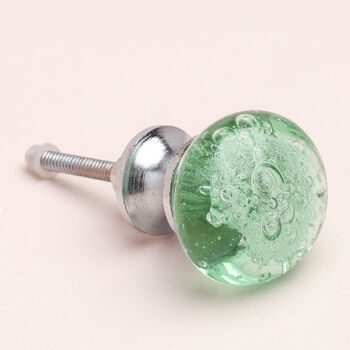 G Decor Caspian Bubbles Round Glass Cabinet Pull Knobs, 6 of 6