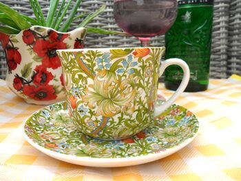 Large Cup And Saucer In William Morris Golden Lily Design, 2 of 9