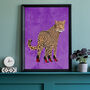 Custom Personalised Leopard Wearing Heels Art Print, thumbnail 1 of 7