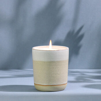 Handmade Lavender Bergamot Ceramic Candle, 5 of 5