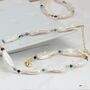 White Long Biwa Pearl And Colouful Gemstone Necklace, thumbnail 5 of 11