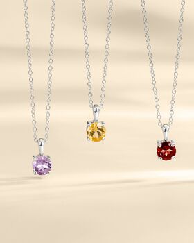 Citrine Solitaire Pendant Necklace In Sterling Silver And Gold, 11 of 11