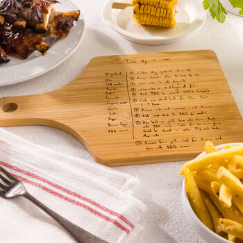Personalised Handwriting Recipe Chopping Board For Him, 3 of 9