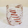 Decorative Pink Ripple Glass Votive, thumbnail 2 of 3