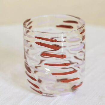 Decorative Pink Ripple Glass Votive, 2 of 3