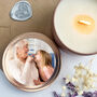 75th Birthday Photo Candle Rose Gold Tin, thumbnail 2 of 2