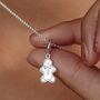 Gingerbread Man Charm Necklace, Silver Or Gold Plated, thumbnail 1 of 11