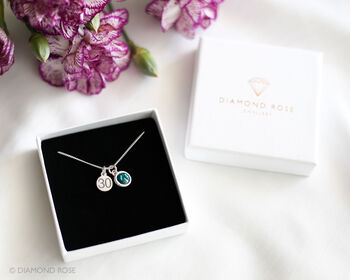 30th Birthday Birthstone Sterling Silver Necklace, 8 of 9