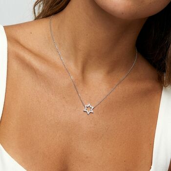Gold Or Silver Women's Star Of David Pendant Necklace, Celestial Jewellery, 4 of 5