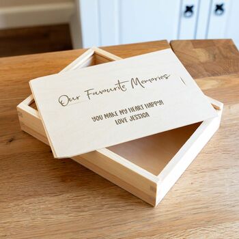 Personalised Our Favourite Memories Photo Box With Sliding Lid, 4 of 4
