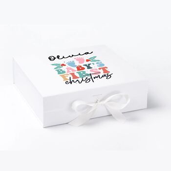 Baby’s First Christmas White Gloss Printed Christmas Eve Box, 2 of 5
