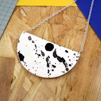 Limited Edition Geometric Painted Semi Circle Necklace, 3 of 5
