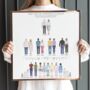 Personalised Portrait Family Tree Print With Pets, thumbnail 3 of 12