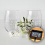 Set Of Two Wedding Botanical Stemless Wine Glasses, thumbnail 1 of 7