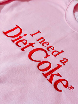 I Need A Diet Coke Embroidered Crewneck Sweatshirt, 4 of 5
