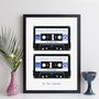 Personalised Cassette Mix Tape Print Music Lover Gift, thumbnail 2 of 10