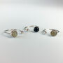Sterling Silver Black Or Grey Stone Adjustable Ring, thumbnail 1 of 5