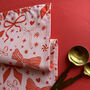 Red Bows Christmas Tea Towel, thumbnail 2 of 5