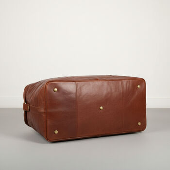 Tan Leather Holdall, Flight Bag, Gym Bag, 3 of 6