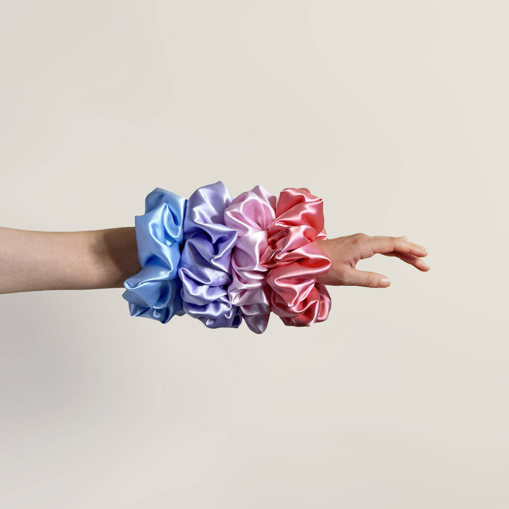 Strong Jumbo Wide Band Satin Scrunchies 'Pastels', 1 of 5