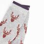Men's Bamboo Socks Grey Stags, thumbnail 3 of 5