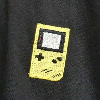 Gameboy Embroidered Black T Shirt, 2 of 4