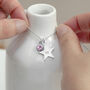 Personalised Silver Star + Birthstone Crystal Necklace, thumbnail 5 of 9