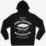 Fish Finger Sandwich Food Logo Hoodie In Black, thumbnail 1 of 2