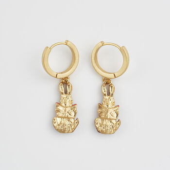 Fable X Peter Rabbit Reading Charm Huggie Earrings, 3 of 7