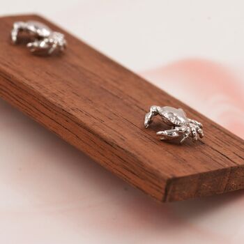 Sterling Silver Crab Stud Earrings, 12 of 12
