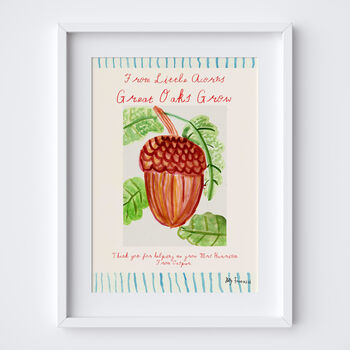 Personalised Best Teacher Gift Great Oaks Grow Art Print, 5 of 5