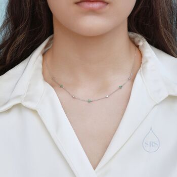 Sterling Silver Cz Trio Necklace, 6 of 11