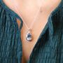 Sterling Silver Oval Blue Topaz Necklace, thumbnail 5 of 12