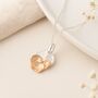 Personalised Sterling Silver And Gold Violet Necklace – February Birth Flower, thumbnail 4 of 11