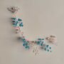 Blue And Blush Pink Crystal Bridal Hair Vine, thumbnail 5 of 9
