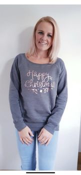 Merry Christmas Rose Gold Slouch Jumper, 2 of 4