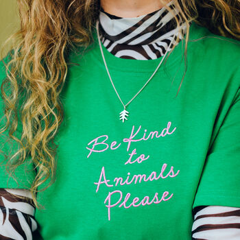 Be Kind To Animals Embroidered T Shirt, 7 of 11