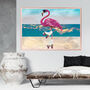 Custom Summer Print Flamingo Rollerskates Beach Scene, thumbnail 2 of 5