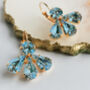 Aquamarine Blue Statement Crystal Earrings, thumbnail 1 of 4