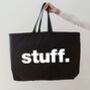 Black Oversized Tote Bag. Stuff Bag. Weekend Bag, thumbnail 1 of 4